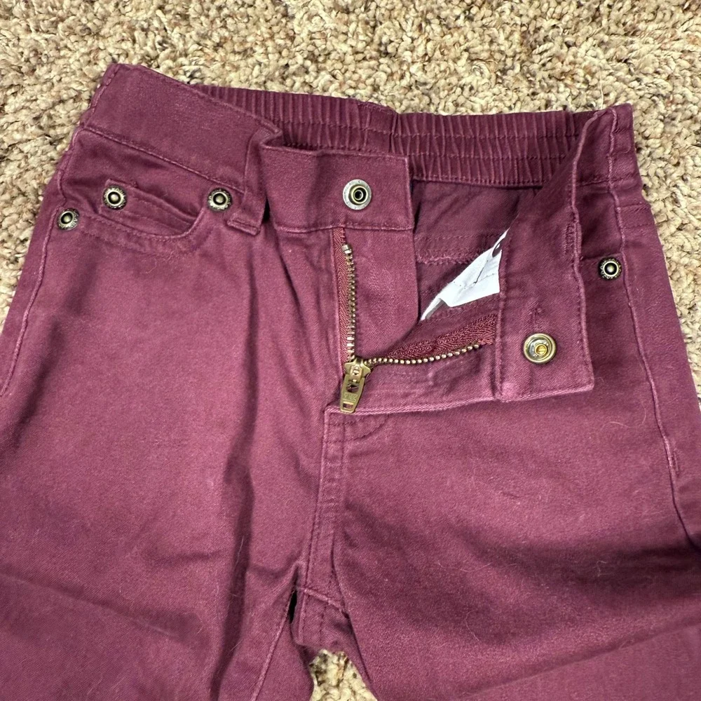 Janie and Jack Toddler Boys Maroon Twill Stretch Pants Burgundy 12-18 Months